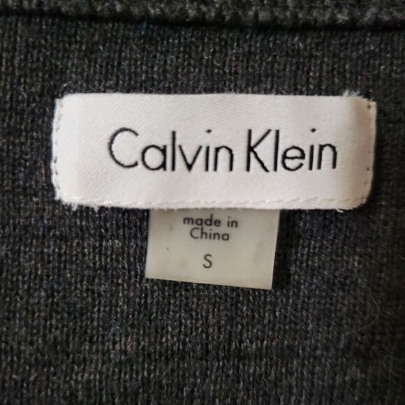 Calvin Klein Women's Charcoal Gray Long Sleeve Zip-Front Sweater Dress - Picture 6 of 16